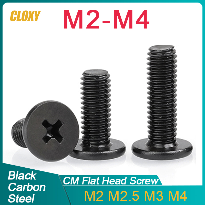 20/50 Uds M2 M2.5 M3 M4 CM tornillos pequeños de cabeza plana para ordenador portátil ranura cruciforme para portátil móvil tornillo empotrable cruzado