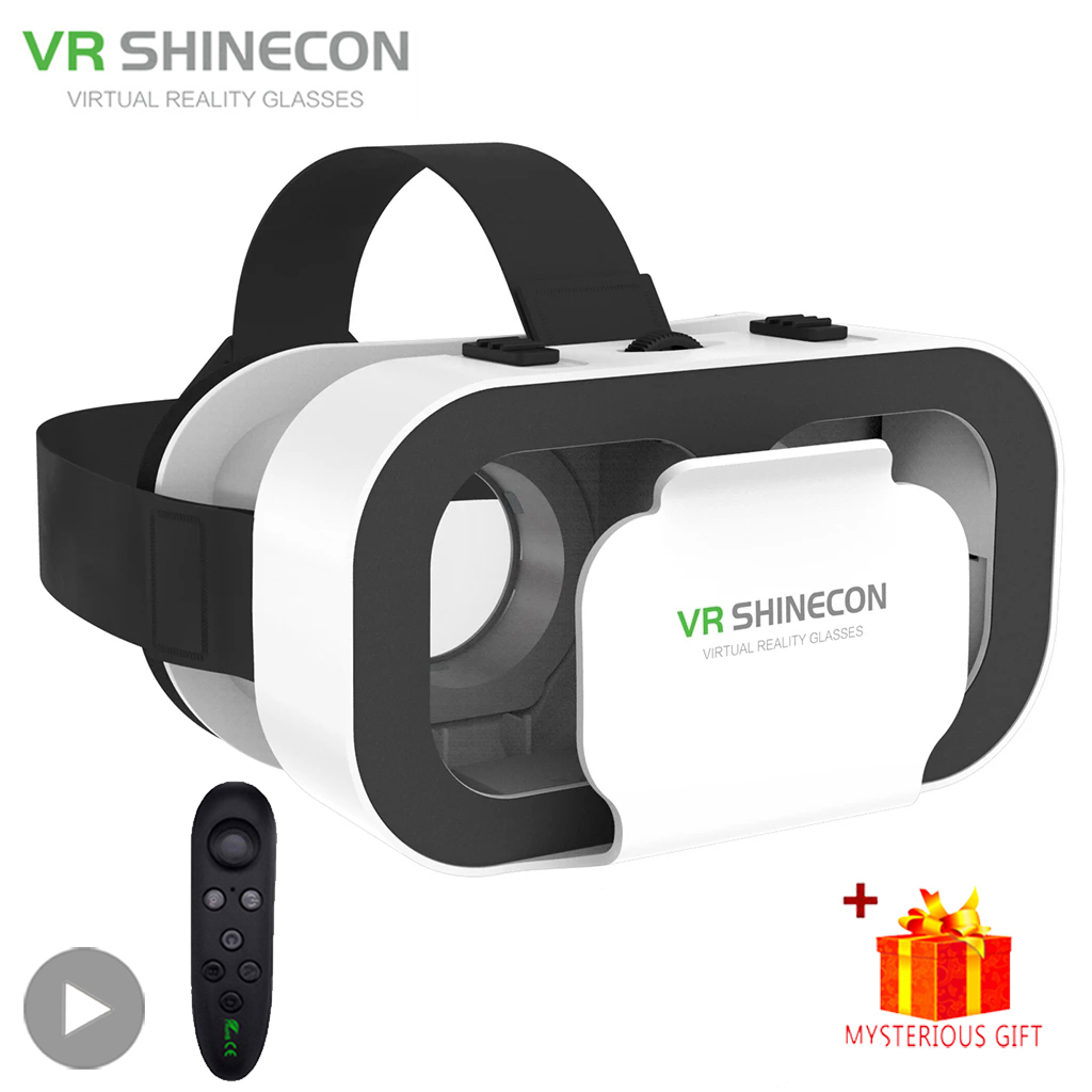 Shinecon 3D VR-bril Virtual Reality Viar-bril Headset-apparaten Slimme helmlenzen voor mobiele telefoon Mobiele smartphones Viewer