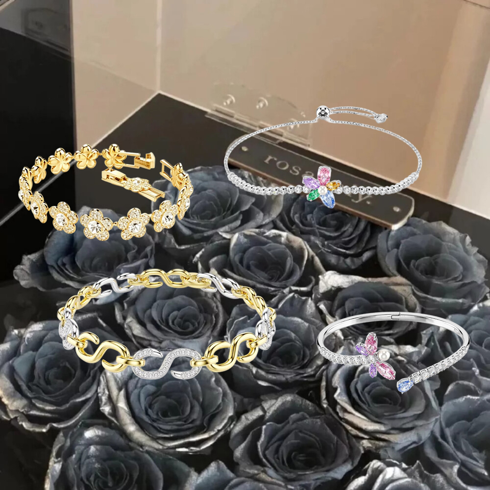 Neues Libellen-Armband mit Lila Kristallen Romantischer Schmuck Farbenfrohe Blumen-Accessoires