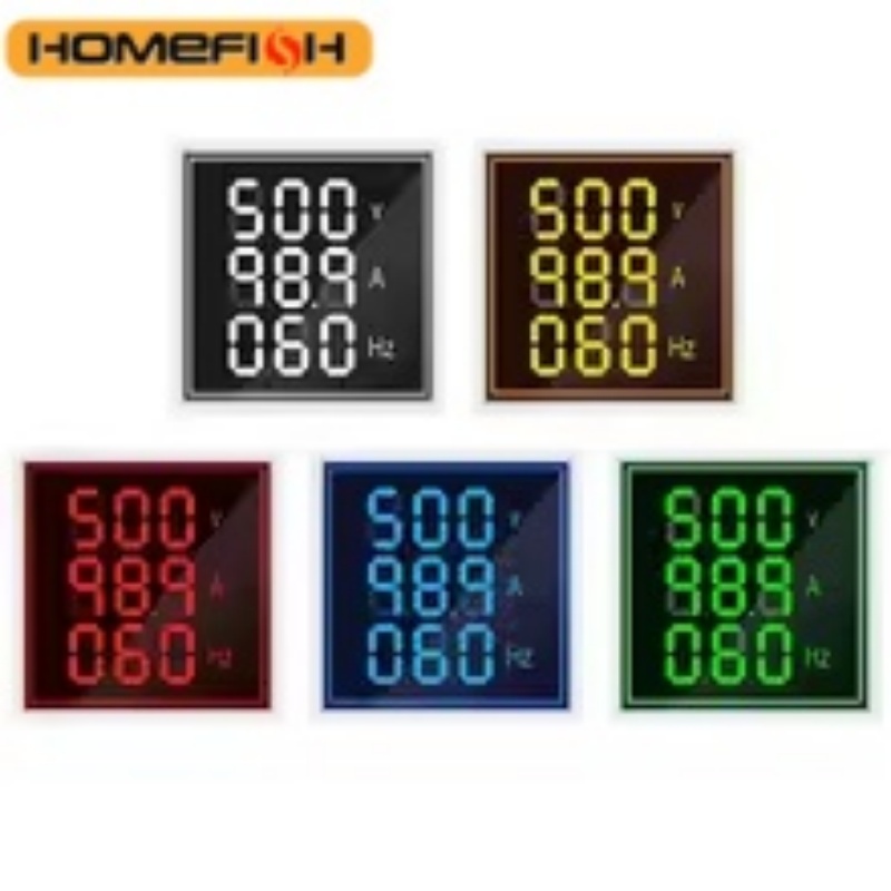 Voltímetro Digital LED Quadrado, Amperímetro, Medidor de Hertz, AC20-500V, Luzes de Sinal, Medidor de Combinação de Tensão, Corrente e Frequência