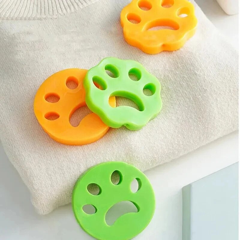 Removedor de pelo de silicona con garra de gato, 4 Uds., lavadora, ropa, recolector de pelo de polvo, herramientas de limpieza lavables reutilizables de doble cara