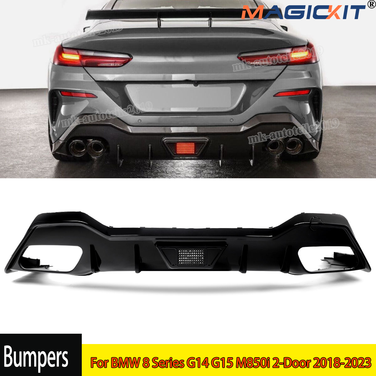Bemper belakang diffuser Lip w/led สำหรับ BMW 8ชุด M850i G15 G14 2ประตู2018-2023