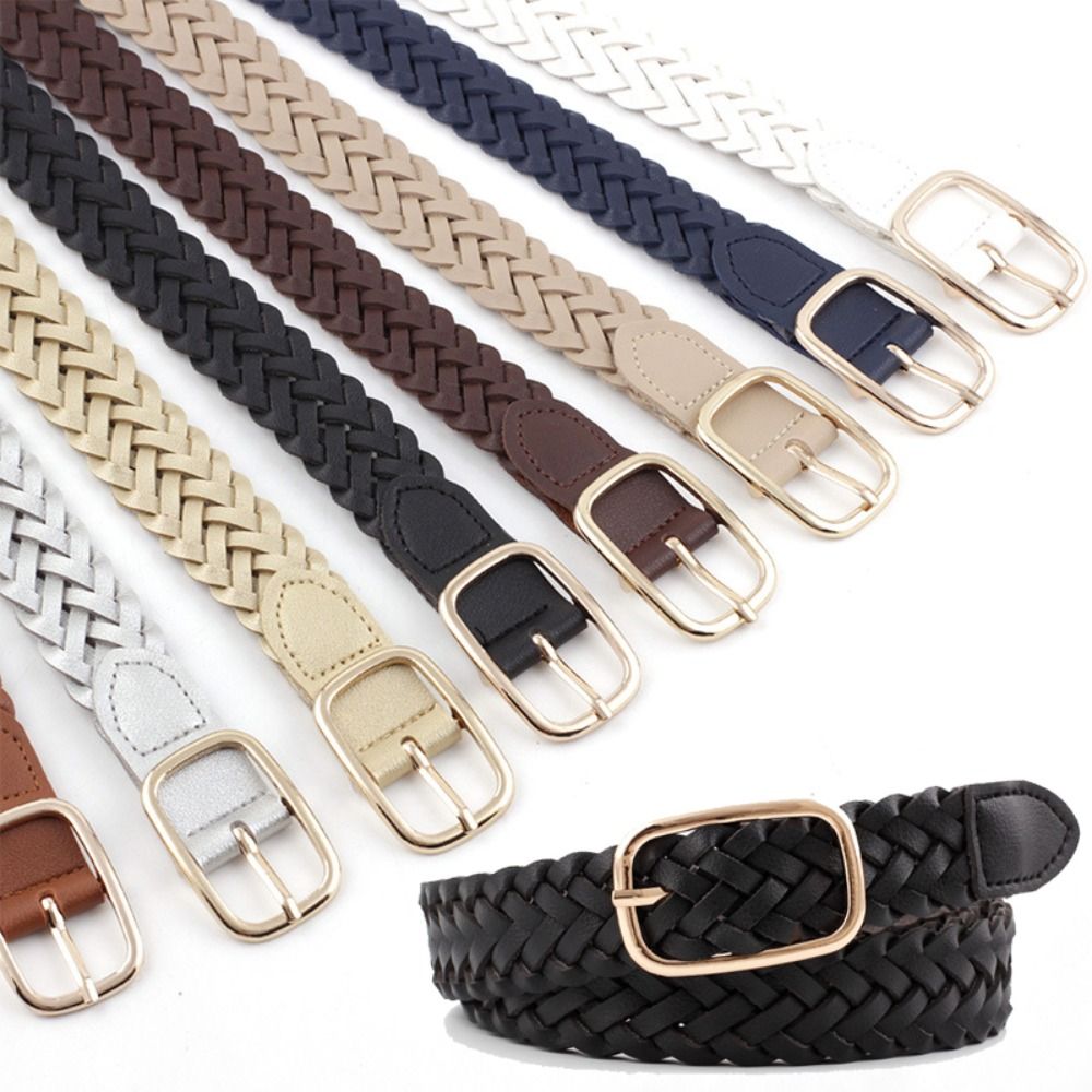 Fivela de alfinete vintage feminina Cintura, cinto trançado casual, vestido feminino Cummerbands, faixa de cintura tecer, fêmea