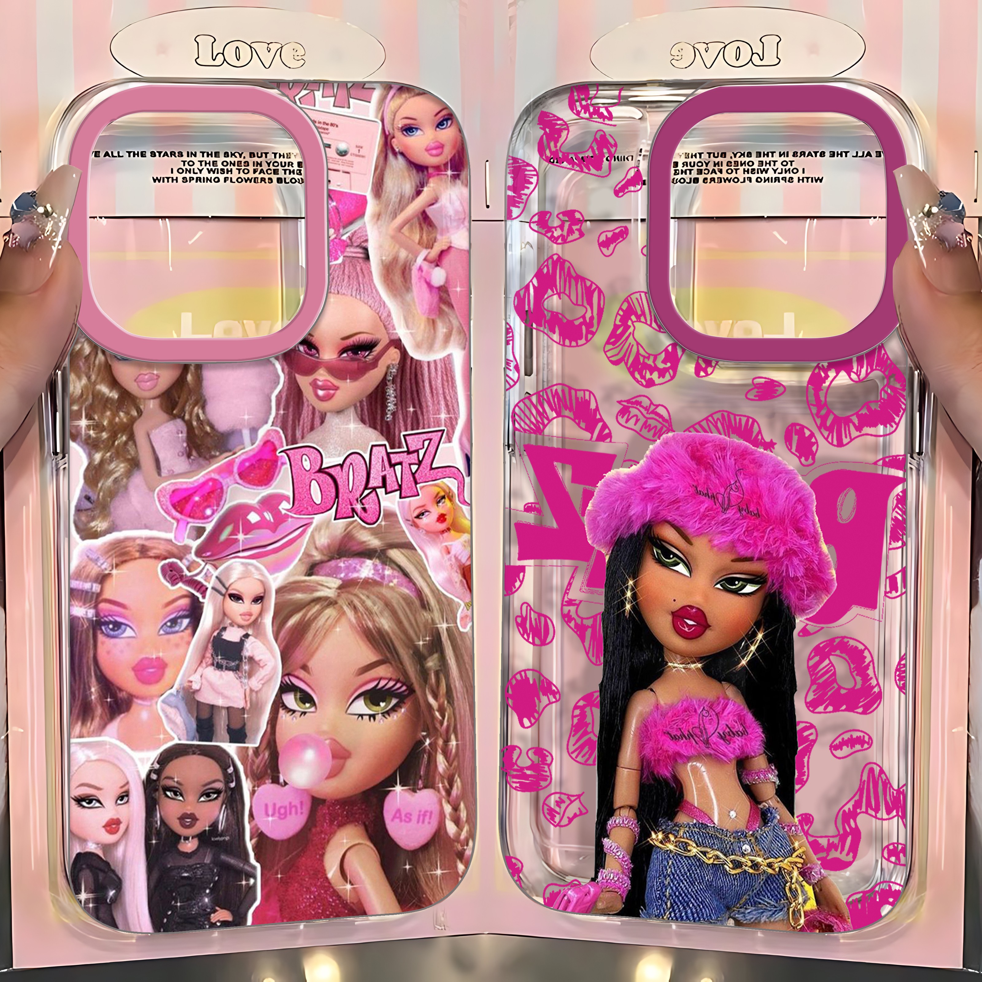 Mode mooie pop Bratz Clear Space telefoonhoesje voor iPhone 11 12 13 14 15 16 Pro Max Mini X Xs XR 7 8 plus Se2020 Clear Cover