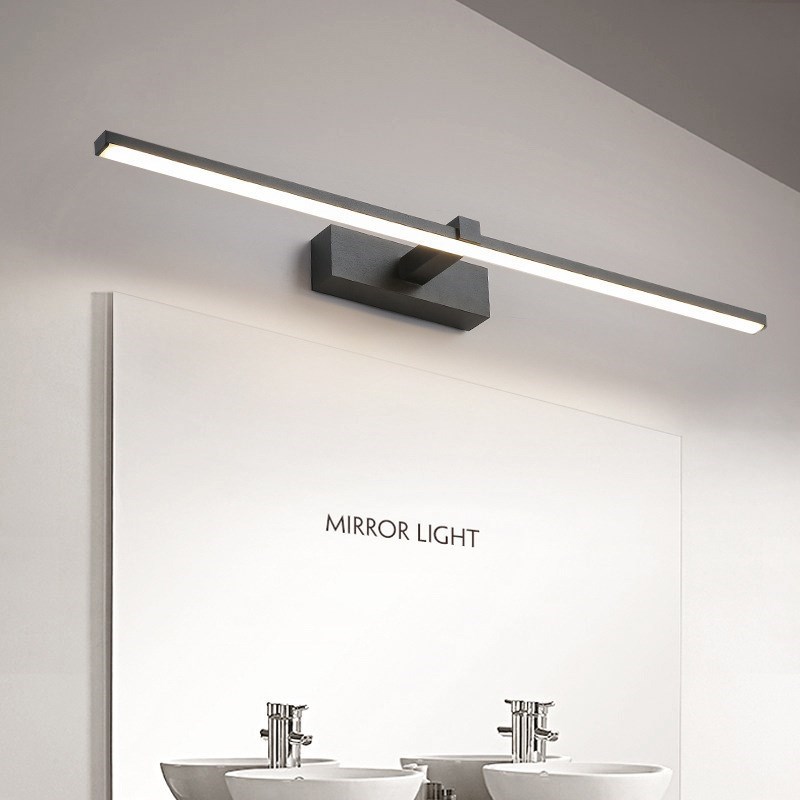 Led espelho luzes lâmpadas de parede do banheiro à prova dwaterproof água branco preto led lâmpada plana moderna lâmpada parede interior iluminação do banheiro compõem