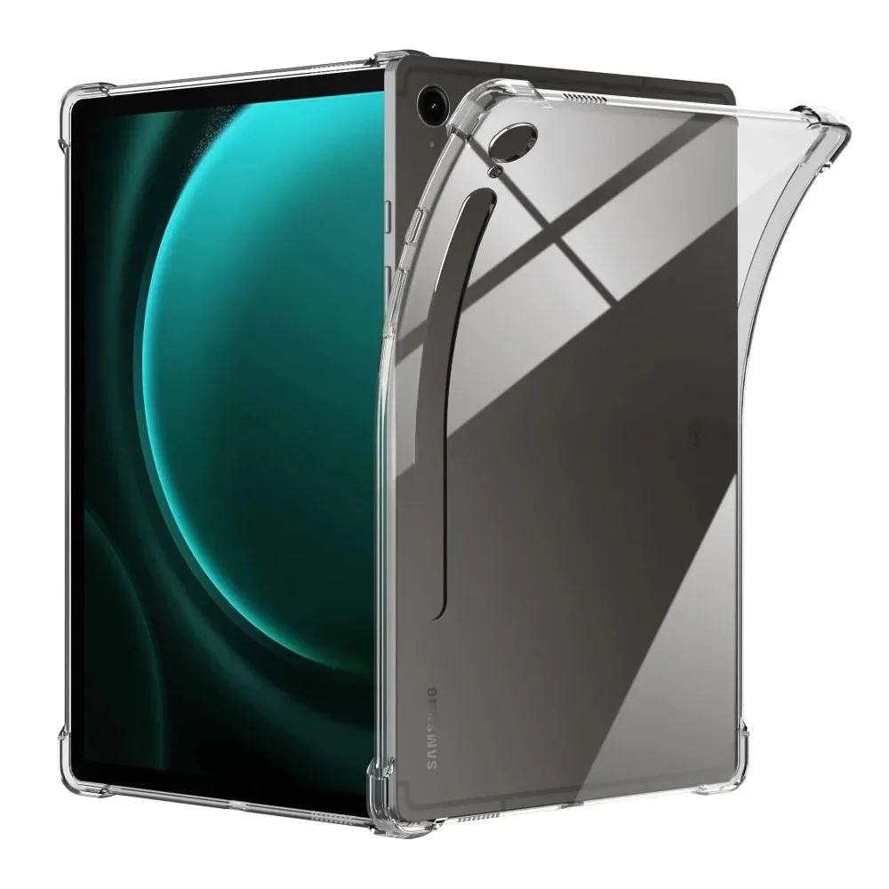 Silikonowe etui na Samsung Galaxy Tab S10 FE 10.9 cala S10 Lite S9FE X516B S9 X710 X716B X718 Przezroczyste z poduszką powietrzną Miękka osłona tylna z TPU