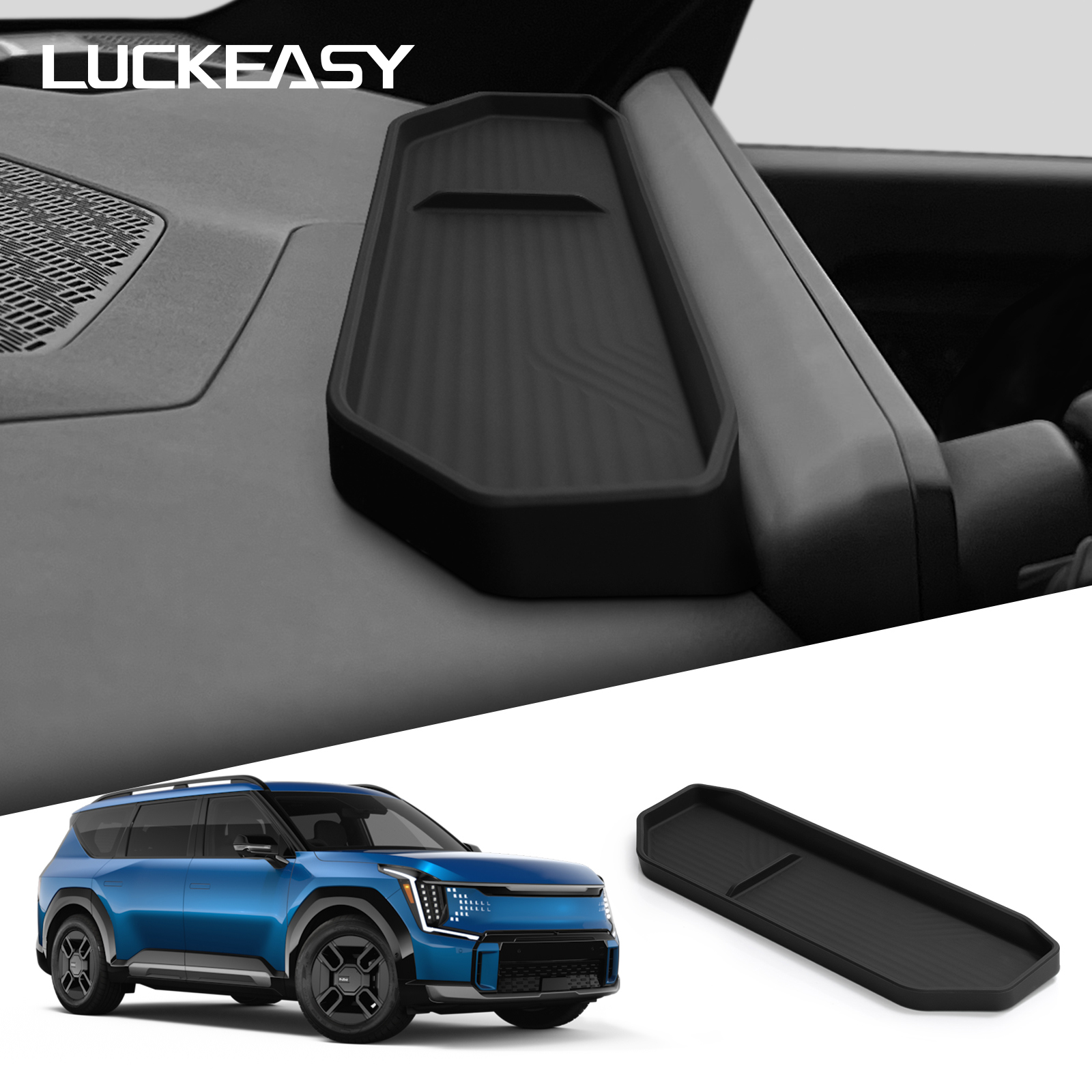 LUCKEASY for Kia EV9 2024-2025 Dashboard Storage Tray Car Interior Accessories Central Control Screen Rear Storage Pad