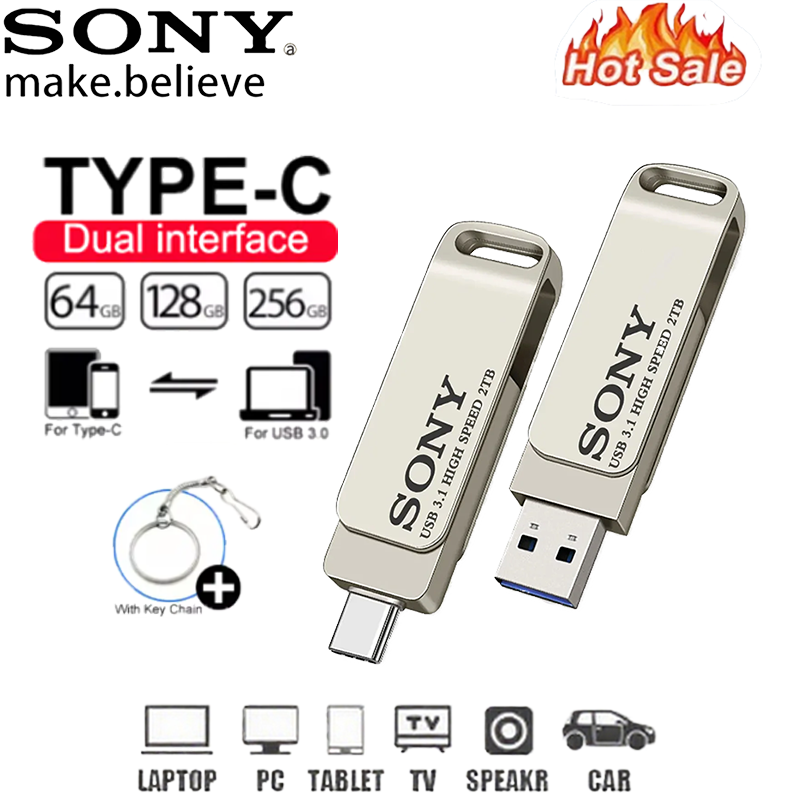Nuevo SONY 2TB 1TB unidad Flash de alta velocidad tipo C USB PenDrive Metal Pendrive 512GB 256GB memoria USB portátil para Xiaomi