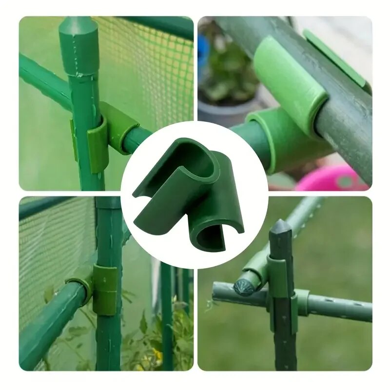 50/100pcs Plant Support Trellis Connector Fixed Cross Clip Stake Clips ForPlant Grafting Garden Frame Rod Connector 11mm/16mm