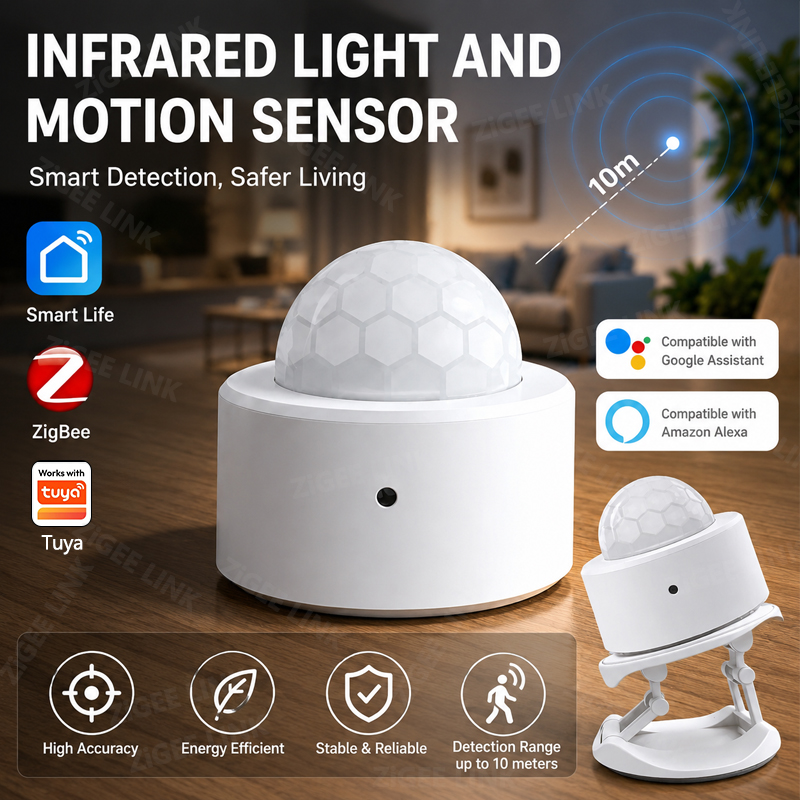 ZigBee 3.0 PIR-Bewegungssensor, kabelloser Smart-Home-Sicherheitsalarm, funktioniert mit Alexa und Google Home, Gateway erforderlich