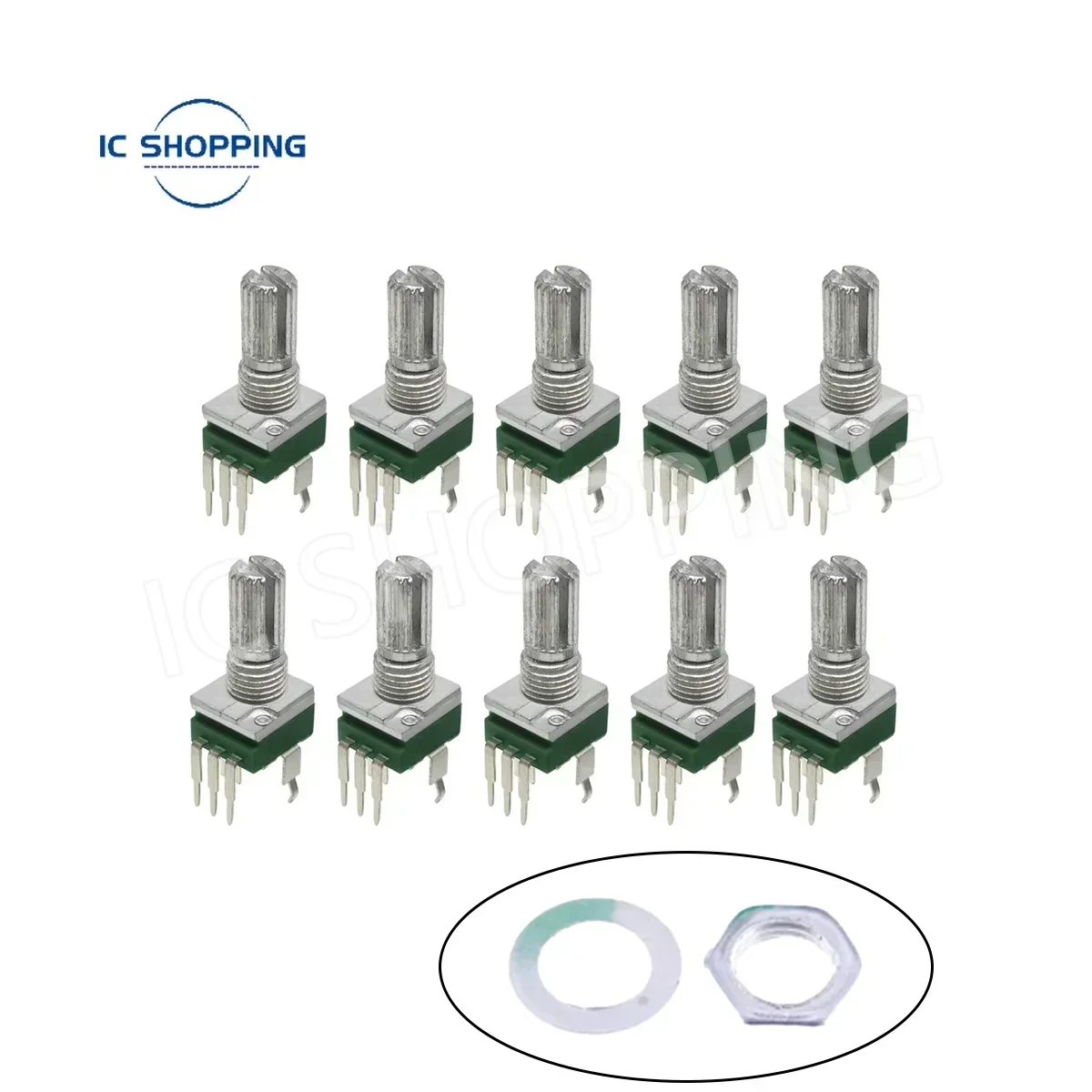 10PCS RK097 präzision potentiometer vertikale single link schaft länge 15mm getriebelose 3-pin B2K B5K B10K B20K B50K B100K B500K B1M