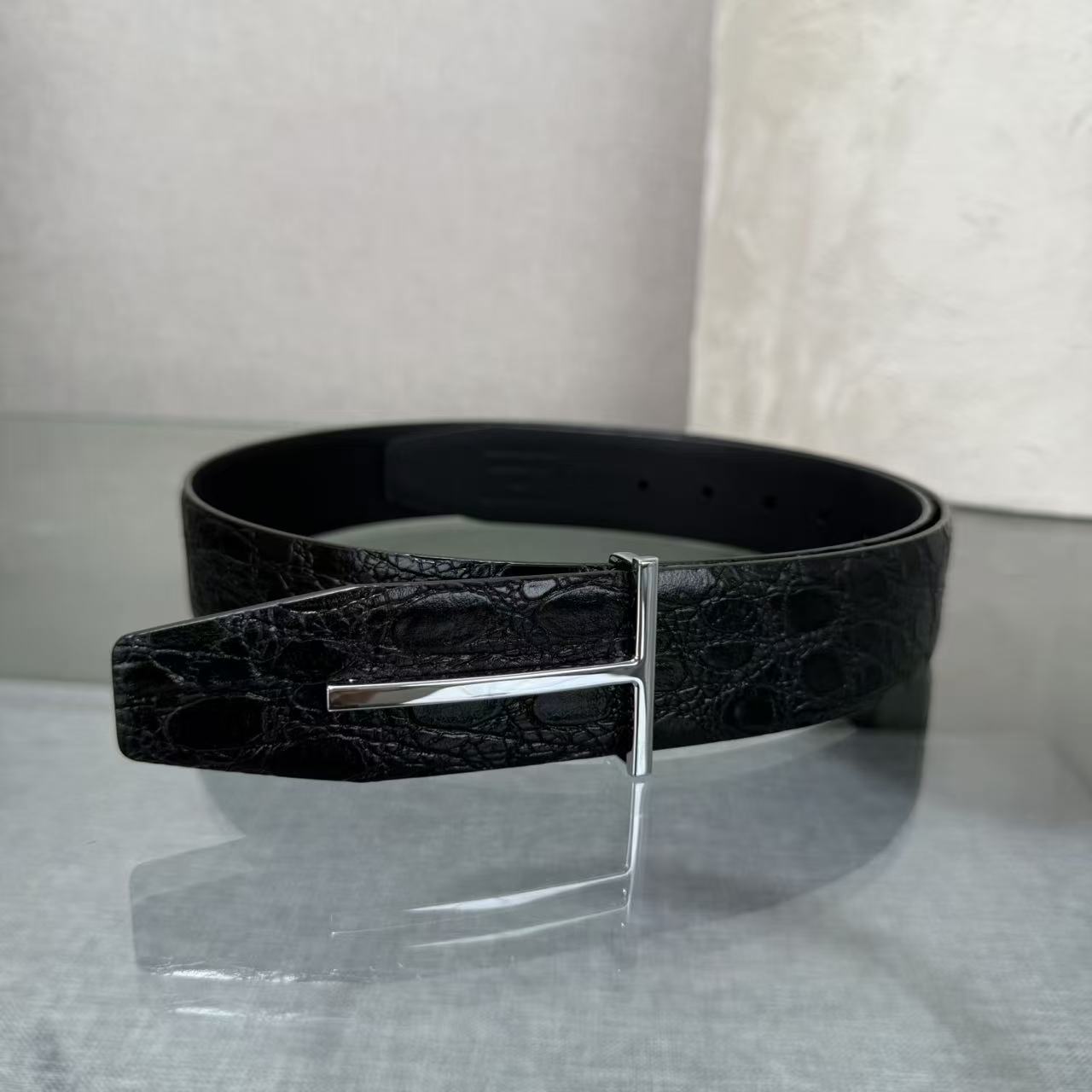 2026 Fashion Top Luxury Designer Brand Brass T Buckle Belt Men High Quality Genuine Real Leather Jeans Waistband business 3.8CM