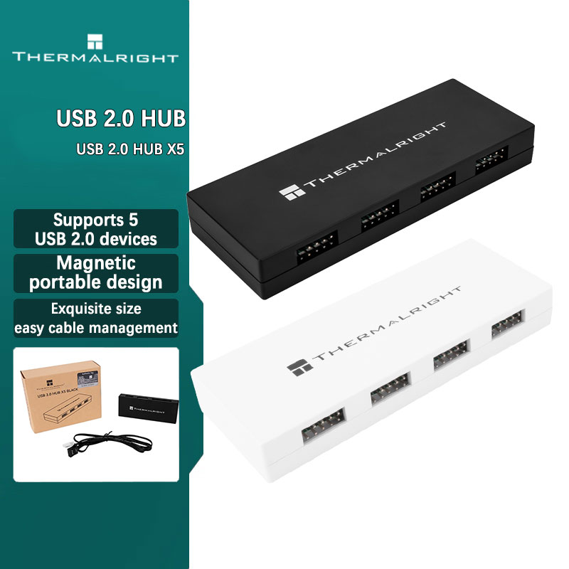 Thermalright USB 2.0 HUB X5 5 ports 9-pin USB hub solves the problem of insufficient USB 2.0 on the motherboard