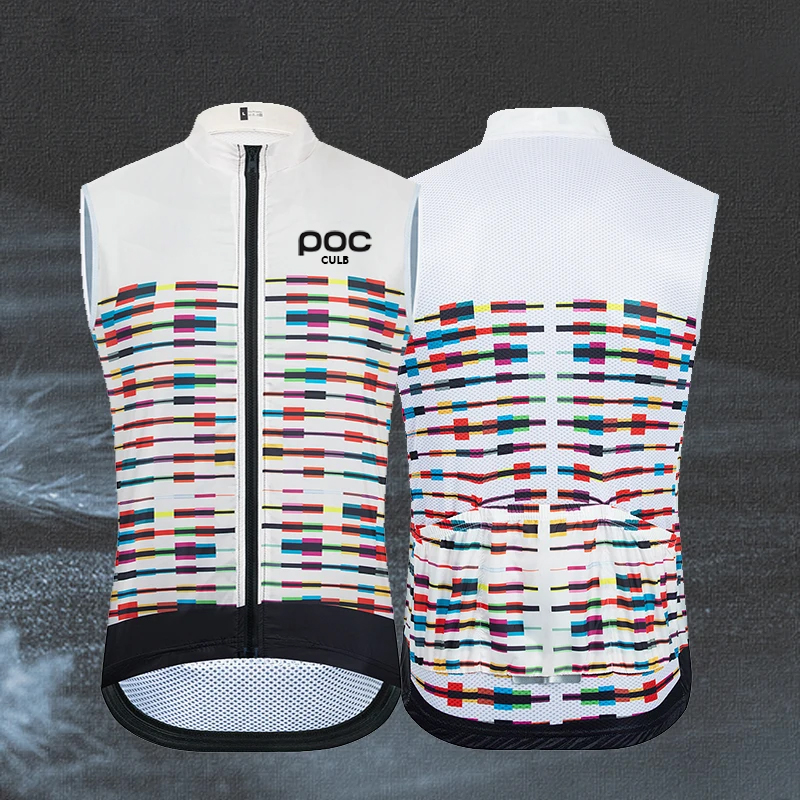 Culb poc คืนขี่จักรยานเสือหมอบสำหรับฤดูร้อนกันลมกันน้ำเสื้อขี่มอเตอร์ไซค์กราฟฟิตี้สีแบบบล็อก