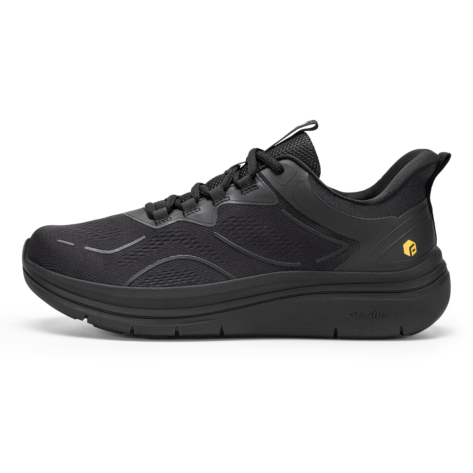 Fittington Men's Walking Shoes Thick Soled Slip On Shoe Height Increasing Breathable Sneakers Wide Comfortable Outside&Work Shoe