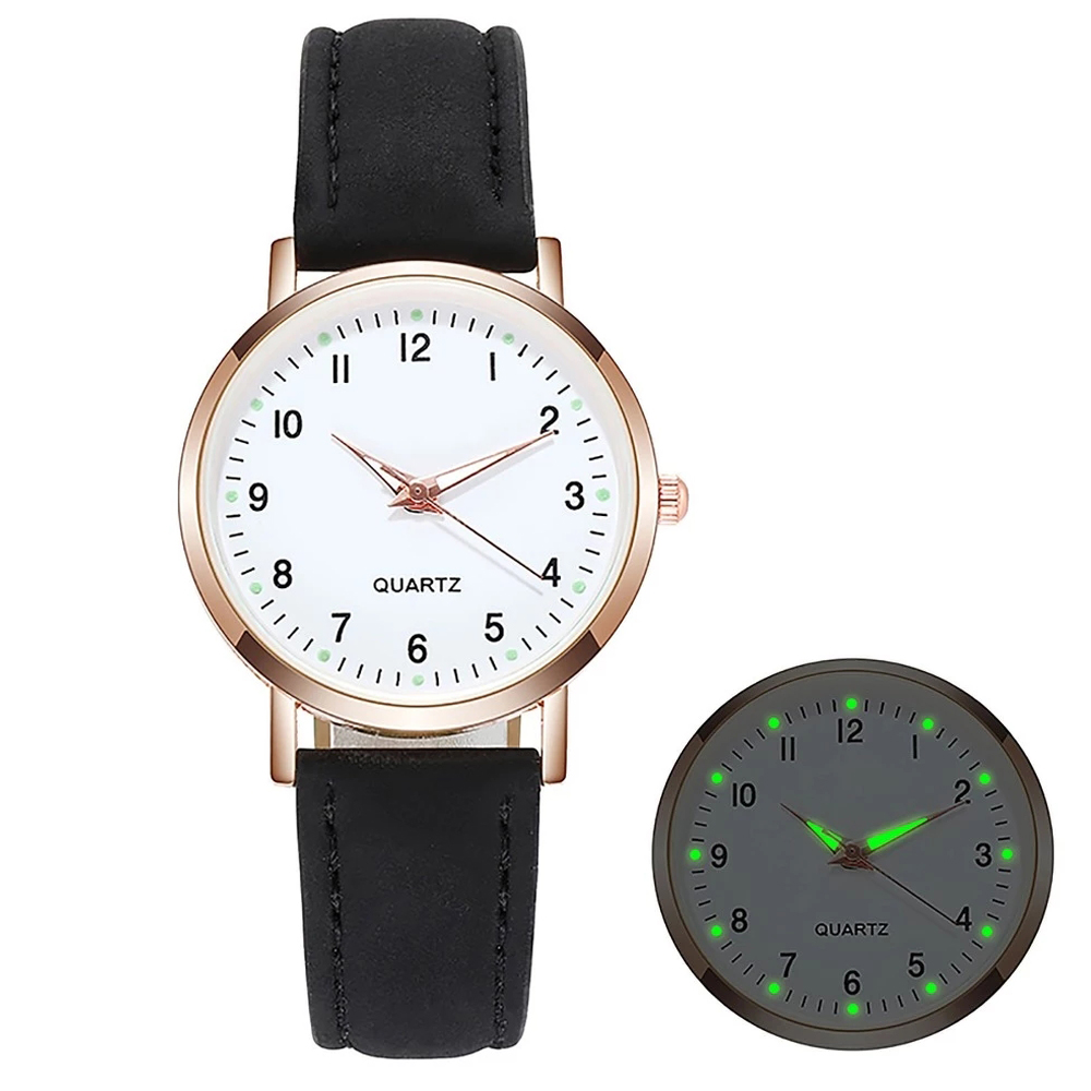 Relojes de lujo para mujer, reloj Retro luminoso con tachuelas de diamantes para mujer, relojes de pulsera de cuarzo con luz trasera y cinturón para mujer