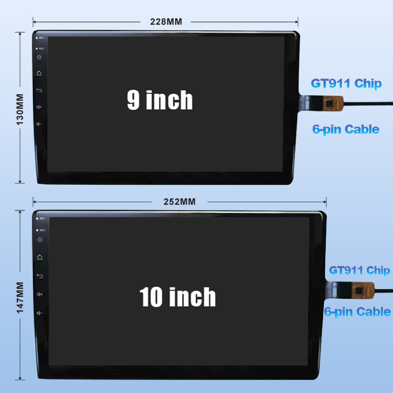 Qszn Auto Radio 16 Pin Ips New Touch Screen Compatibel Voor 9 Inch 10 Inch Touch Screen Digitizer Gehard Glas beschermende Film