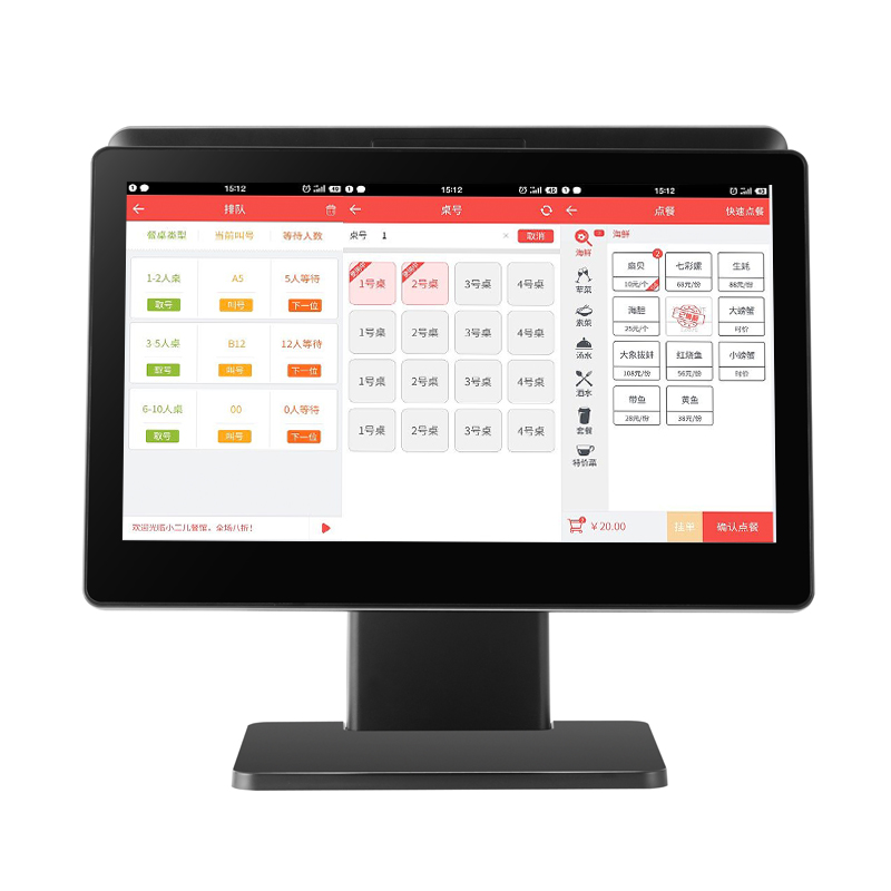Sistema de gerenciamento de software de varejo POS de 15,6 polegadas Suporte Android/Win para mercearia, lojas de varejo, restaurantes, supermercados