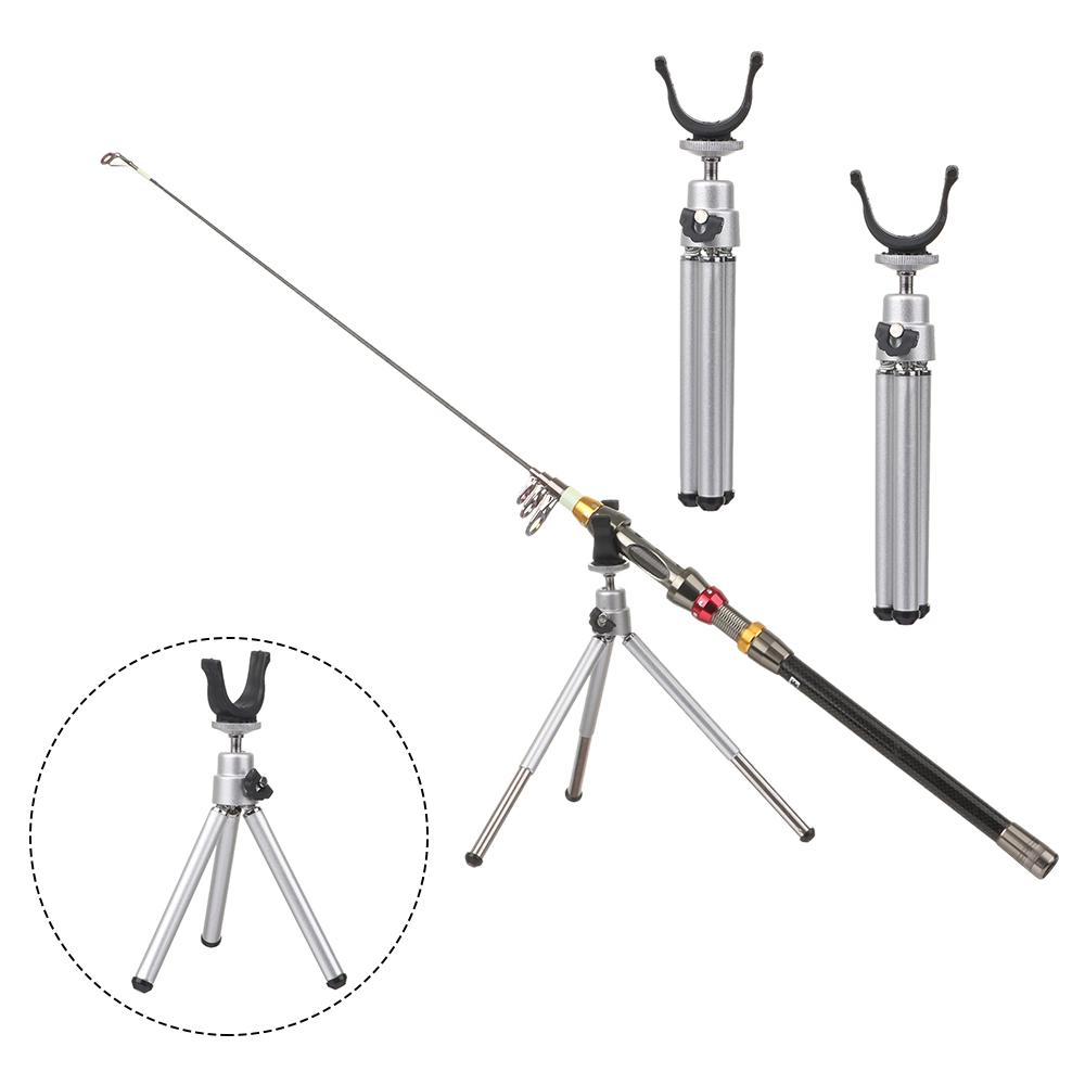 Penyangga joran pancing lipat, tongkat es musim dingin, penyangga joran pancing teleskopik, Tripod