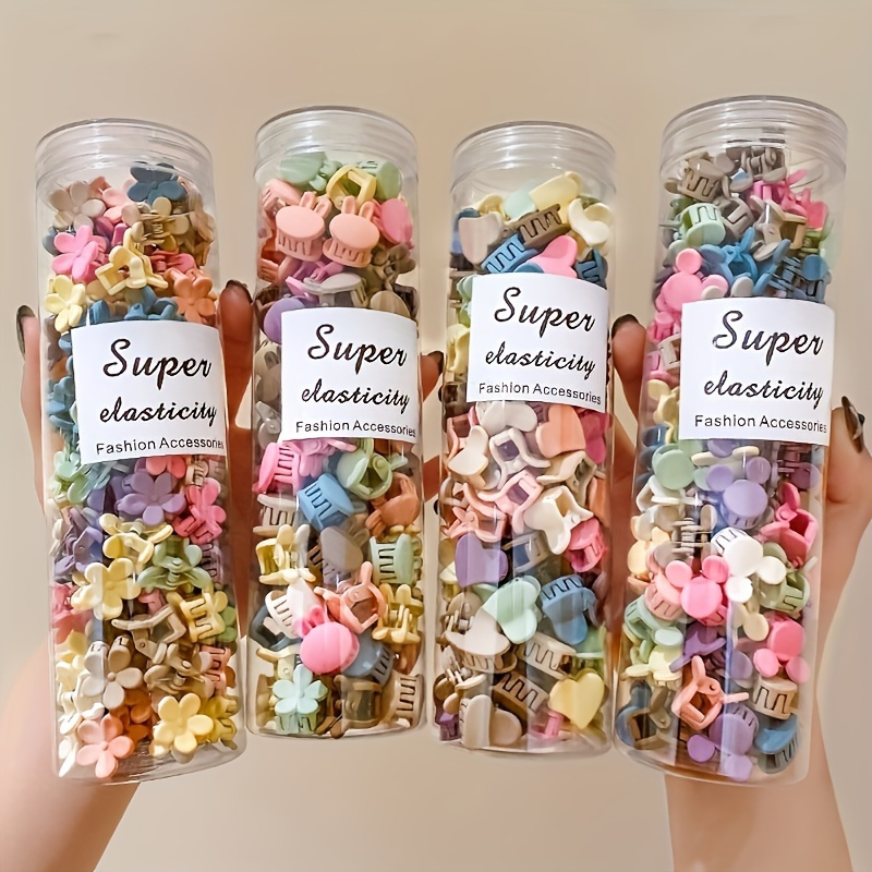 20/30/50 conjuntos de mini grampos de cabelo, acessórios de cabelo em forma de flor de plástico bonito, tranças de cor pura, adequados para adolescentes, g fofo
