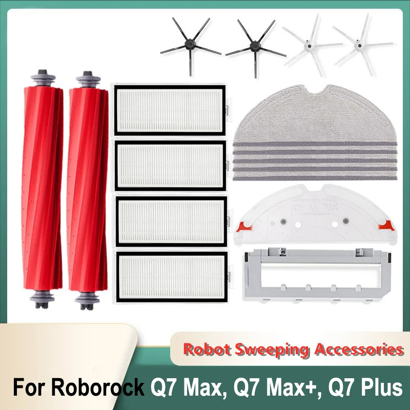 Für Xiaomi Roborock Q7 Max,Q7 Max+,Q7 Plus,T8 Ersatz Filter Hauptseite Pinsel Tuch Staubbeutel Teile Staubsauger Zubehör