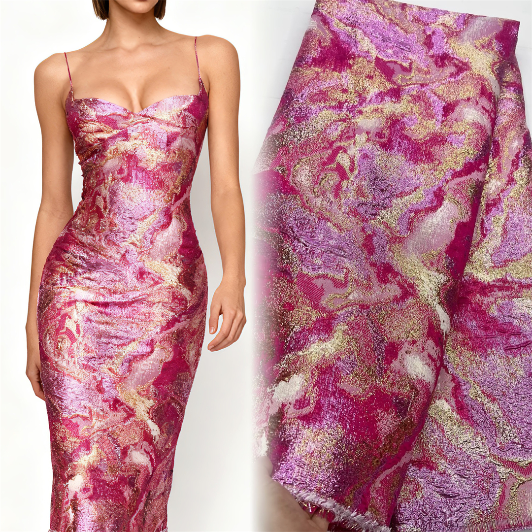 2026 Neueste Nigerian Organza Brokat Spitze Stoff Französisch Afrikanische Vergoldung Jacquard Spitze Stoff für Frauen Party Kleider, 5 yards