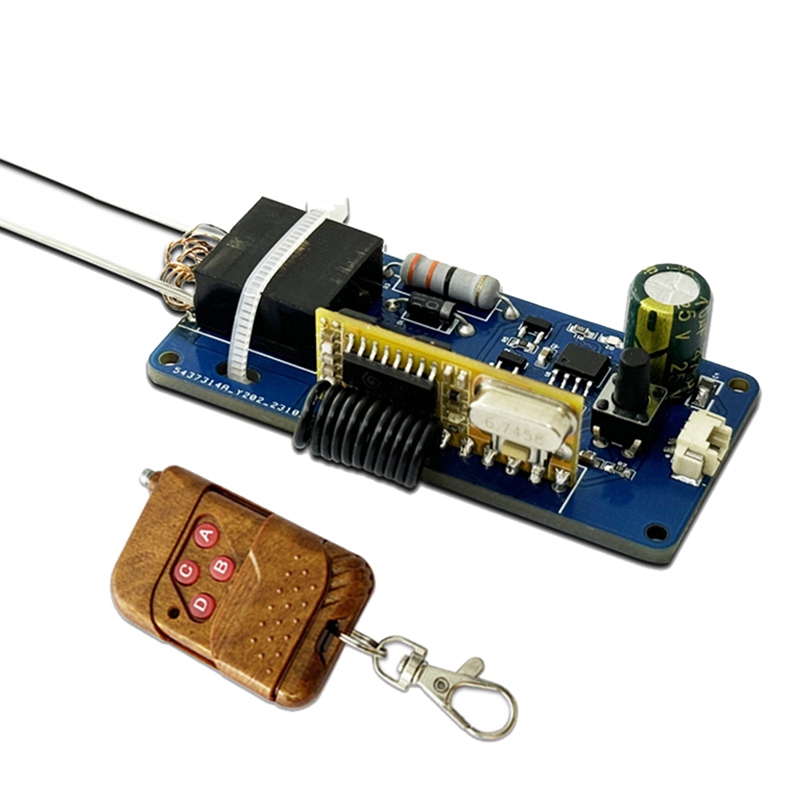 DC3.7V 433เมตรรีโมทคอนโทรล Arc ลุกไหม้เครื่องกำเนิดไฟฟ้าแรงดันสูงโมดูลบอร์ดคอนโทรลระยะไกลไดรฟ์พร้อมไฟ LED
