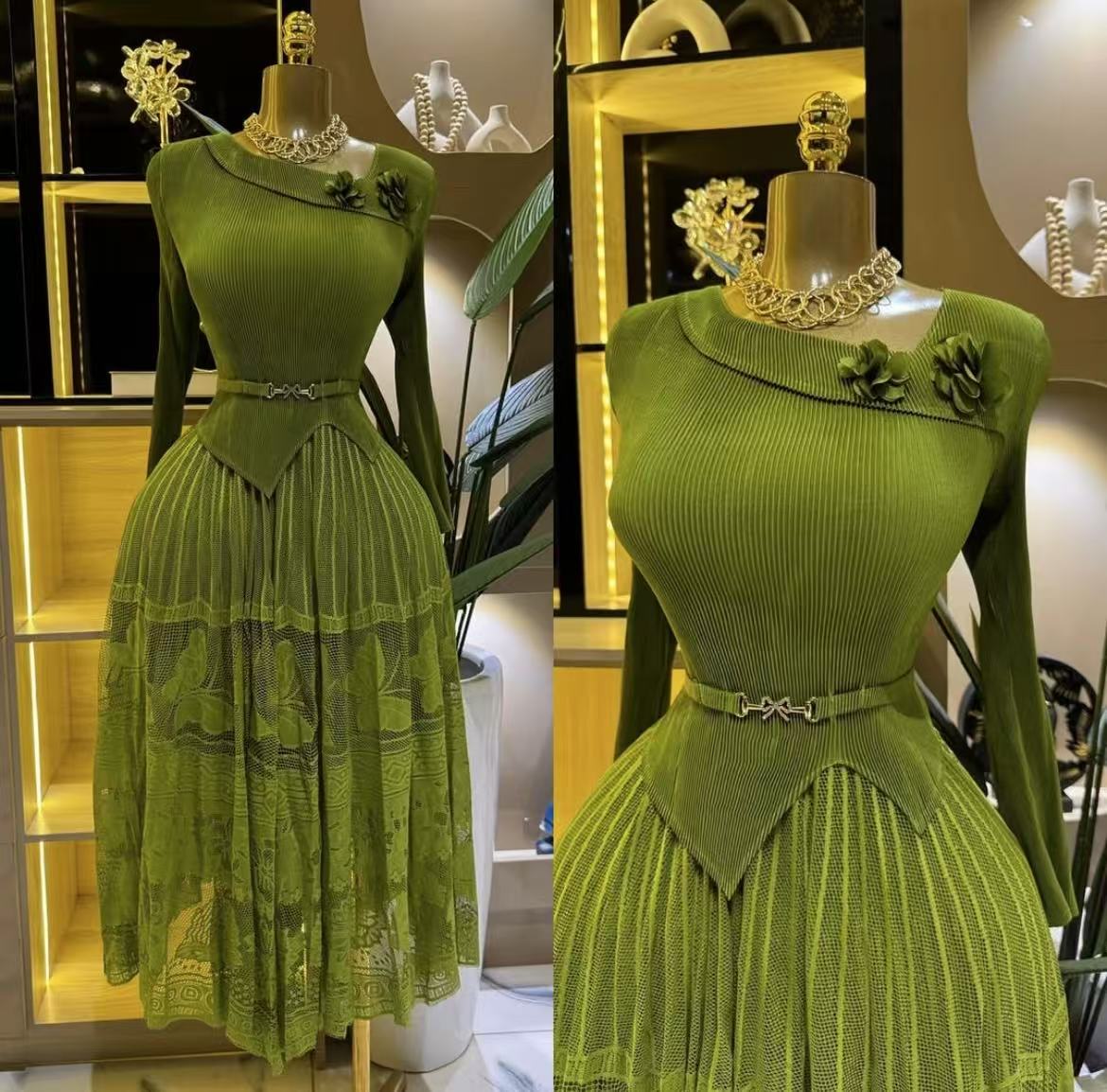 Miyake Plissee Kleid 2025, Diagonal Kragen, Elegante Lose, Einfarbig, Große Pendel Plissee Rock Afrikanische frauen Sommer Neue