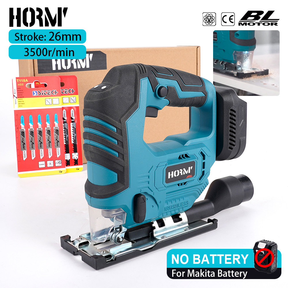 Hormy 18v bürstenlose Kurvens äge 26mm Hub Mehr winkels ch neids äge für Makita 18V Lithium batterie Holz bearbeitung elektrische Säge