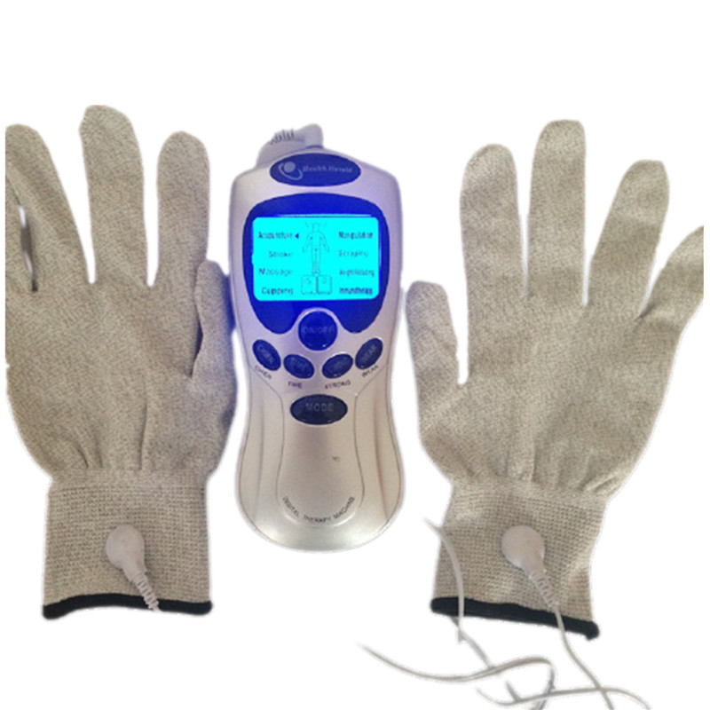 8-режимный массаж всего тела, электрический импульсный, иглоукалывание, лом, баночка, боли в шее, мышцах спины, облегчение боли с перчатками