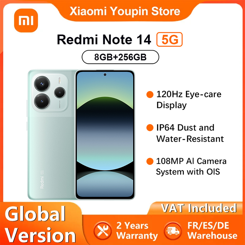 Globalna Wersja Xiaomi Redmi Note 14 5G Smartphone 5G MTK Dimensity 7025-Ultra 108MP Kamera 5110mAh 45W Turbo Charging NFC