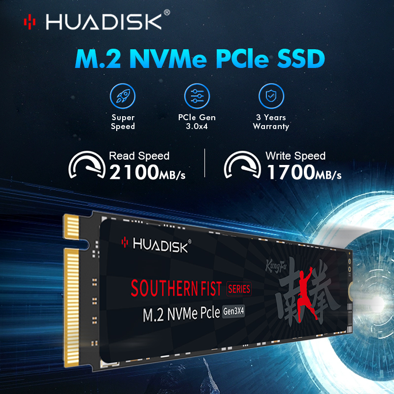 Huadik-disco duro interno para ordenador portátil y de escritorio, unidad de estado sólido M.2 128 PCIe 256, 512GB, 2280 GB, 3,0 GB, 1TB, 2TB, NVMe