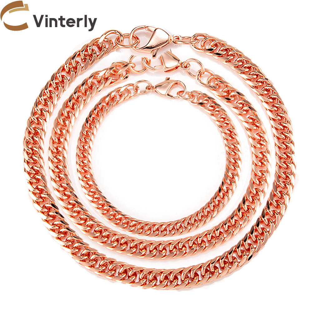 Bracelets en cuivre pur pour hommes et femmes, lien de chaîne cubaine réglable, fermoir à homard, 6mm de large, anti-rayures, bijoux masculins de 7 à 10.5 pouces