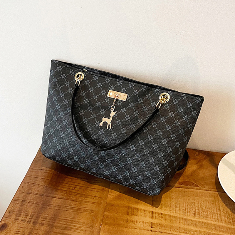 Borsa tote da donna alla moda di grande capacità, borsa dal design di lusso, borsa a tracolla alla moda con motivo di stampa per lo shopping