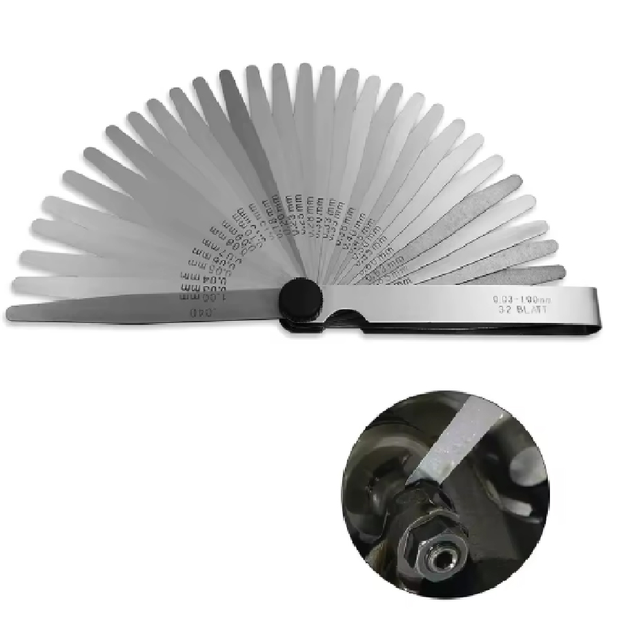 Zestaw szczelinomierzy ze stali nierdzewnej 32 szt. 0,001-0,04" 0,03-1,00 mm, narzędzie do naprawy opon motocyklowych