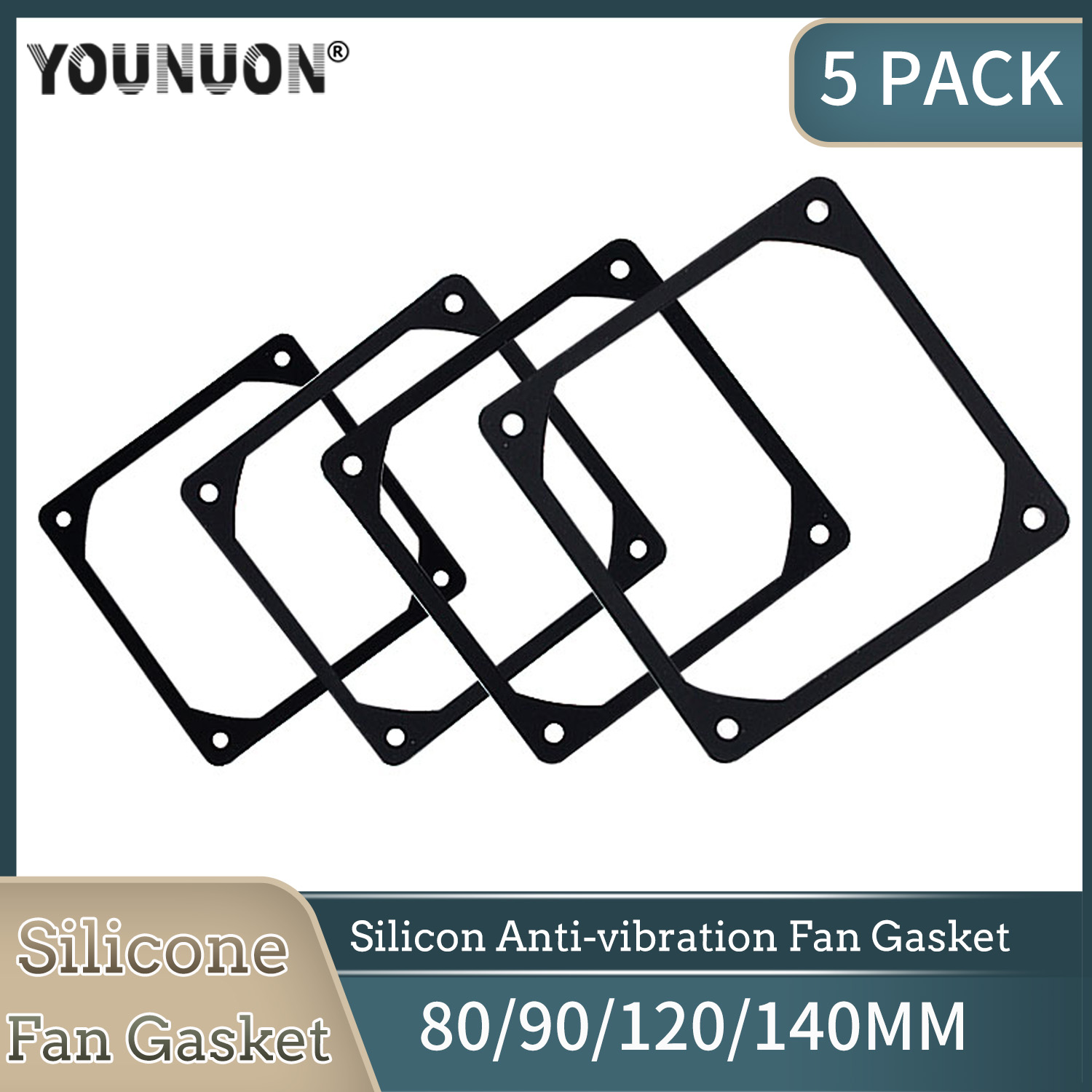 80mm 90mm 92mm 120mm 140mm Anti-vibration Silicon Fan Gasket Noise Reducing Silencer Gasket Pad For PC Computer Case Fan