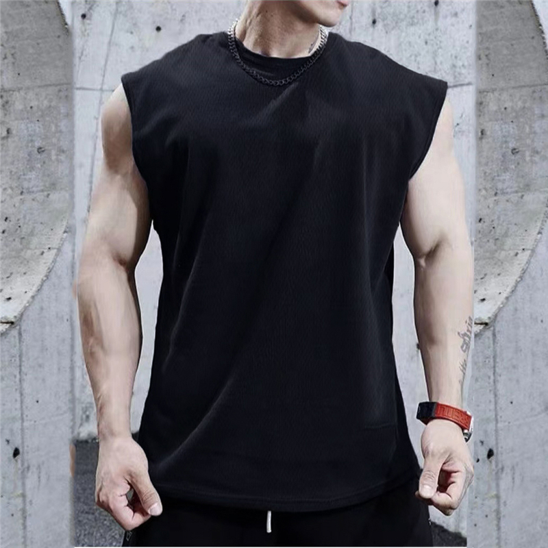 Camisetas Sem Mangas Masculinas de Verão, Soltas, em Malha, para Academia, Roupas de Musculação, Camisetas Oversized para Atividades Esportivas