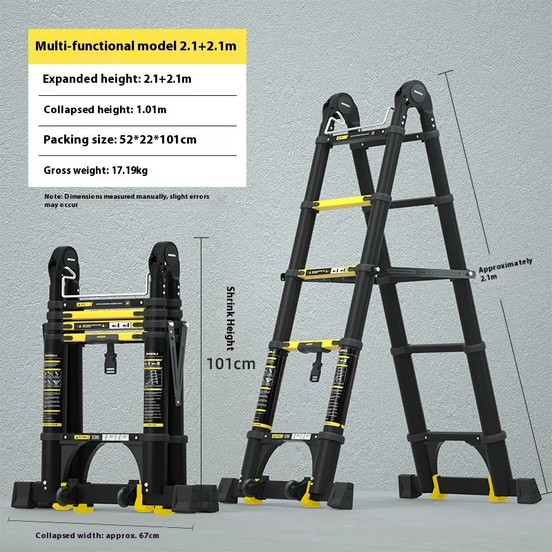 New flagship aluminum alloy telescopic ladder, advanced folding ladder, thickened telescopic straight ladder, climbing ladder