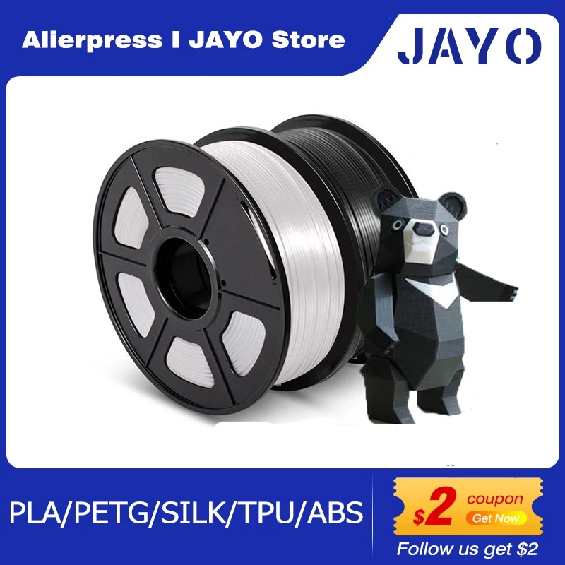JAYO PLA/PETG/SILK/TPU/ABS Filament d'imprimante 3D 1.75mm 2 rouleaux de matériaux d'impression 3D pour imprimante 3D livraison gratuite