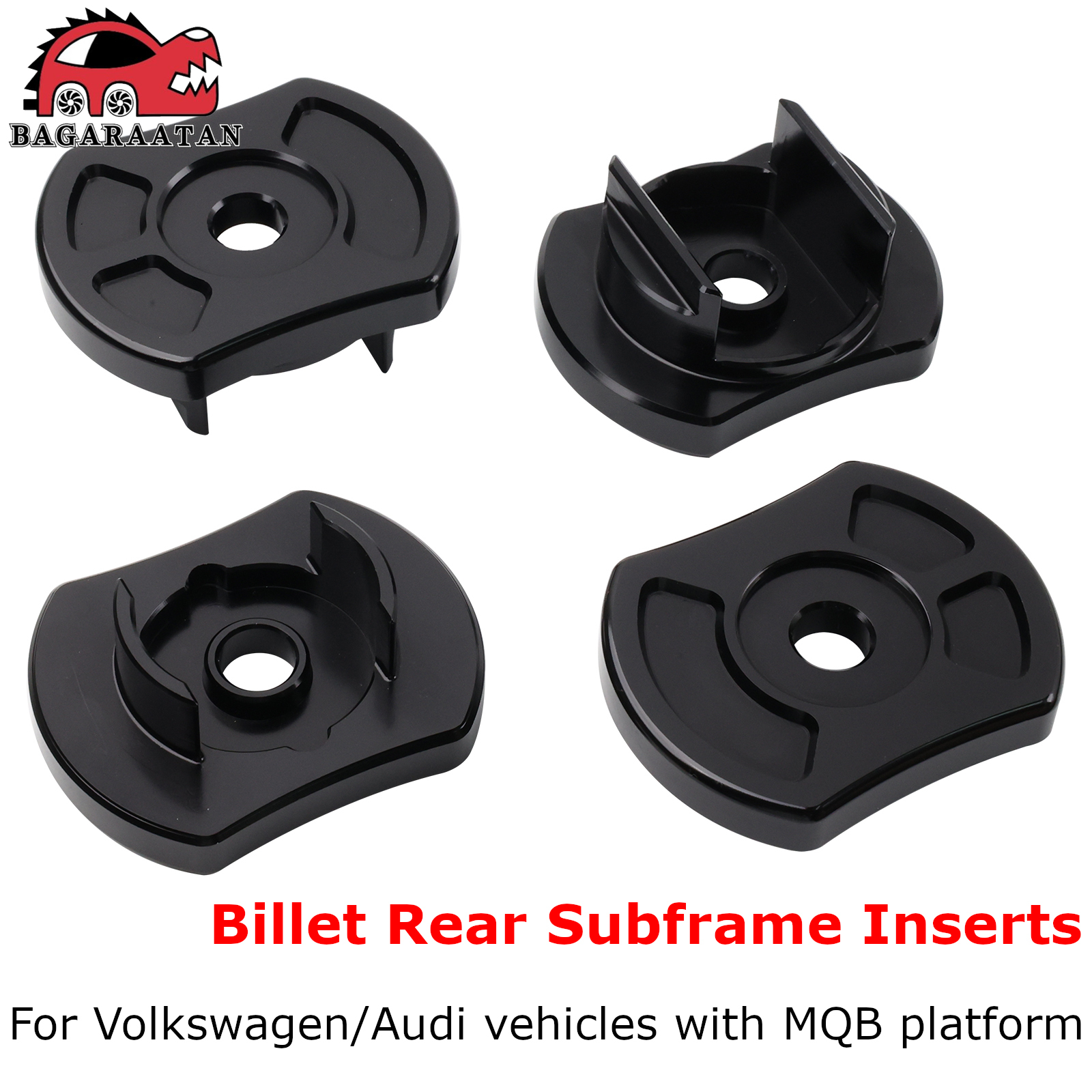 Rear Subframe Inserts Billet Aluminum Wear Parts Replacement For Volkswagen VW Golf GTI MK7 For Audi A3 S3 TT TTS MQB 2015+
