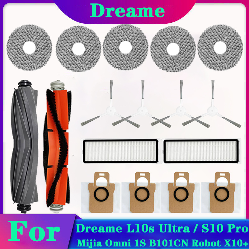Dreame L10s Ultra / S10 Pro Аксессуары для XIAOMI Mijia Omni 1S B101CN Robot X10+ Робот-пылесос Основная боковая щетка Фильтр Запчасти для швабры