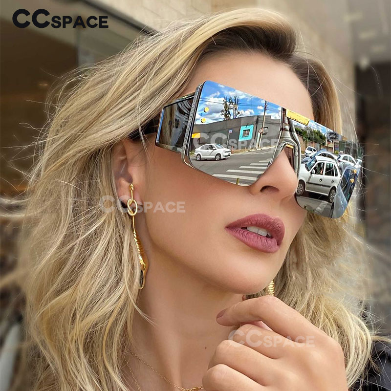 46588 óculos de sol de uma lente de grandes dimensões retro masculino feminino moda tons uv400 óculos vintage