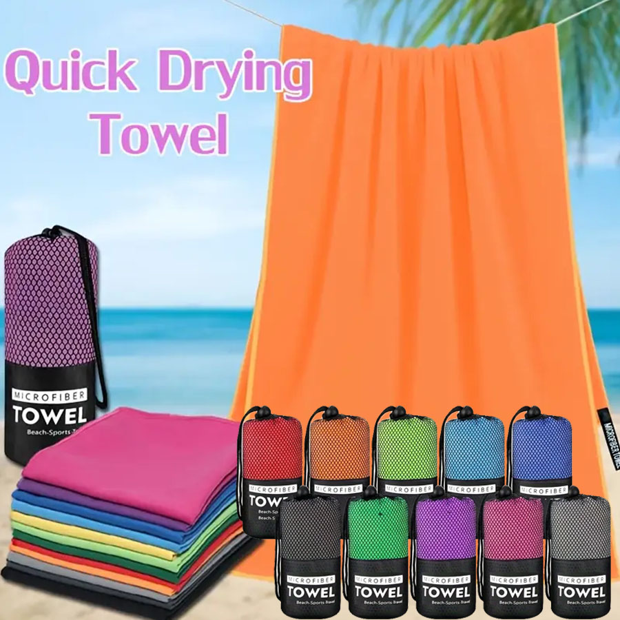 Toalha esportiva de secagem rápida, toalha grossa de microfibra sem areia, toalha de praia macia super absorvente para homens e mulheres
