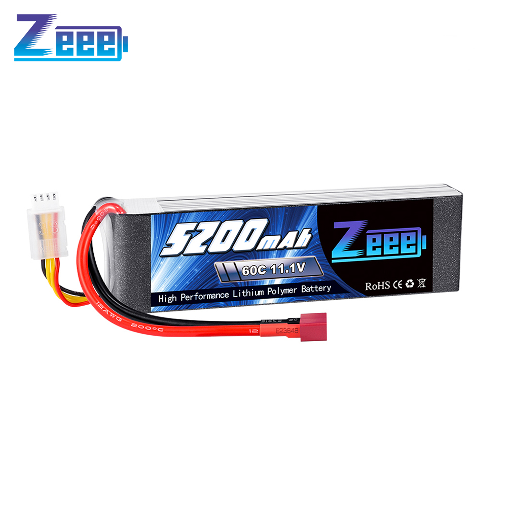 Zeee 3S Lipo 5200mAh FPV Drone Battery 11.1V 60C Softcase with Deans Plug for RC Car Truck Helicopter Boat Lipo Hobbies RC Parts