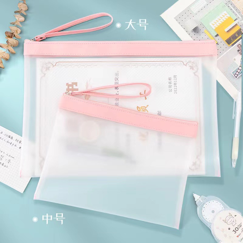 Sacos de armazenamento com zíper saco de documentos à prova dwaterproof água zip bolsa pastas de arquivo a4 a5 a6 escola material de escritório lápis caso organizador