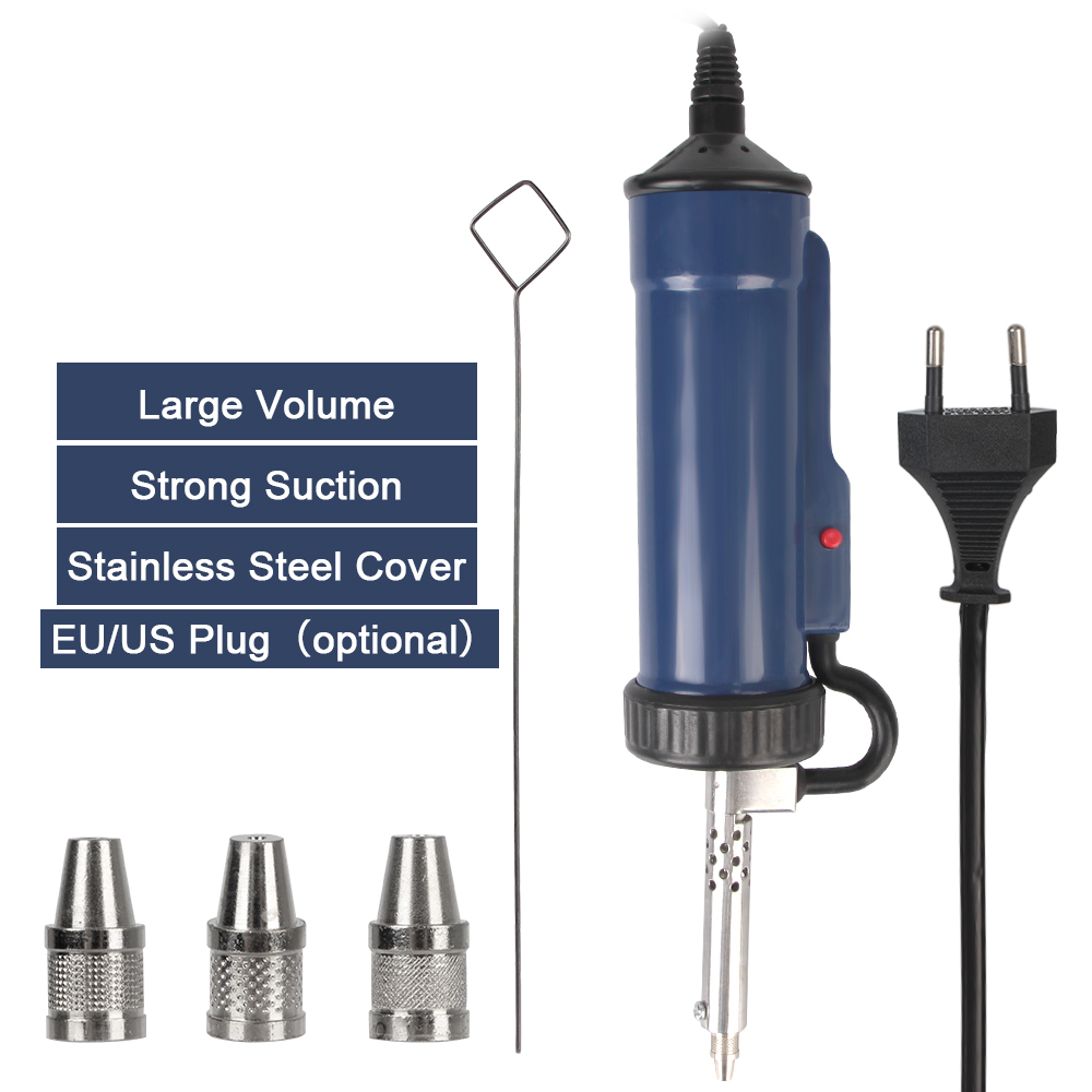 Tin Sucker Vacuüm met 3 Zuigmond EU/US Plug Solderen Verwijder Pomp Elektrische Soldeer ADT03 Nieuwe Desoldeermachine