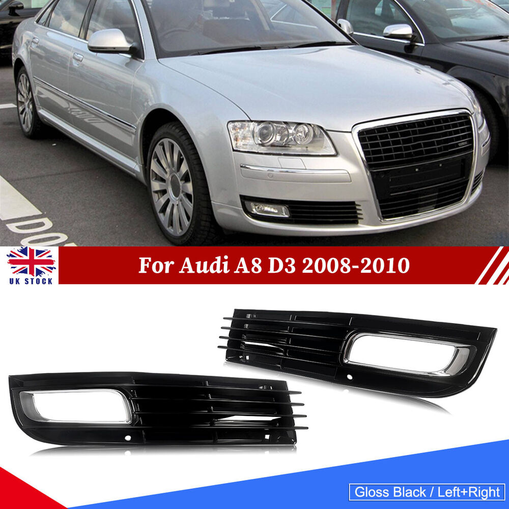 Für audi a8 d3 2015-2020 glänzend schwarz vordere Stoßstange Kühlergrill Nebels chein werfer Grill abdeckung