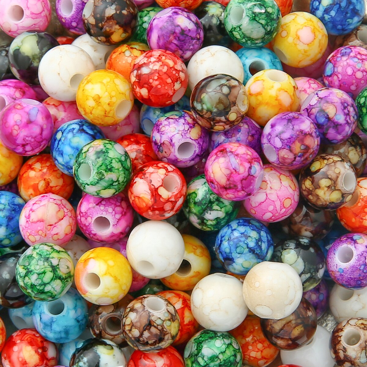 100 piezas de cuentas acrílicas circulares de flores de cristal Diy pulsera collar pendientes pulsera accesorios materiales
