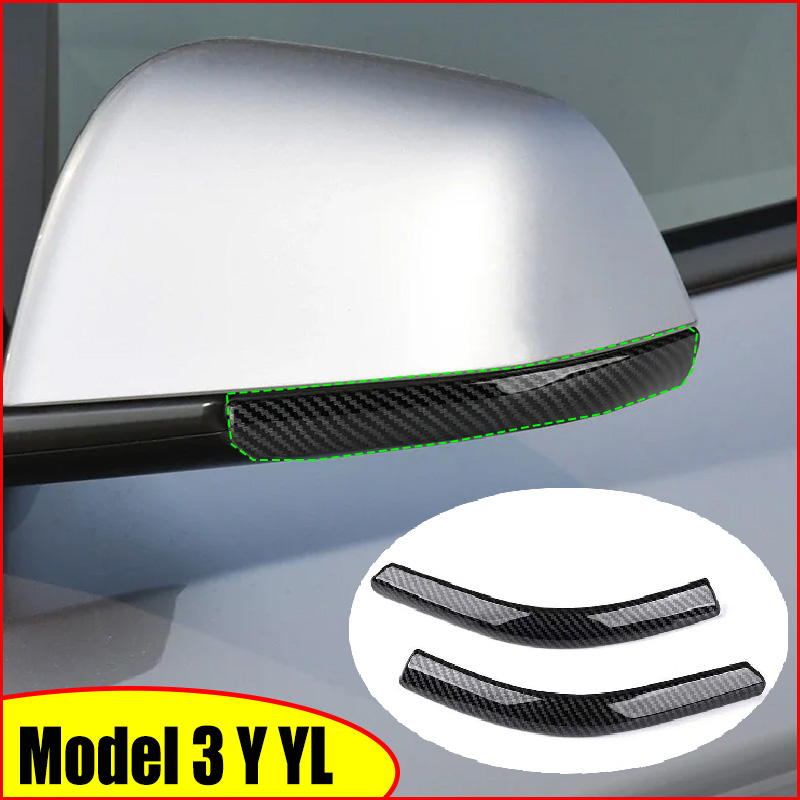 Dla Tesla Model 3 Y YL Juniper Highland 2025-2020 2026 ABS Listwy ochronne na lusterka wsteczne, naklejki antykolizyjne, osłony przeciw zarysowaniom