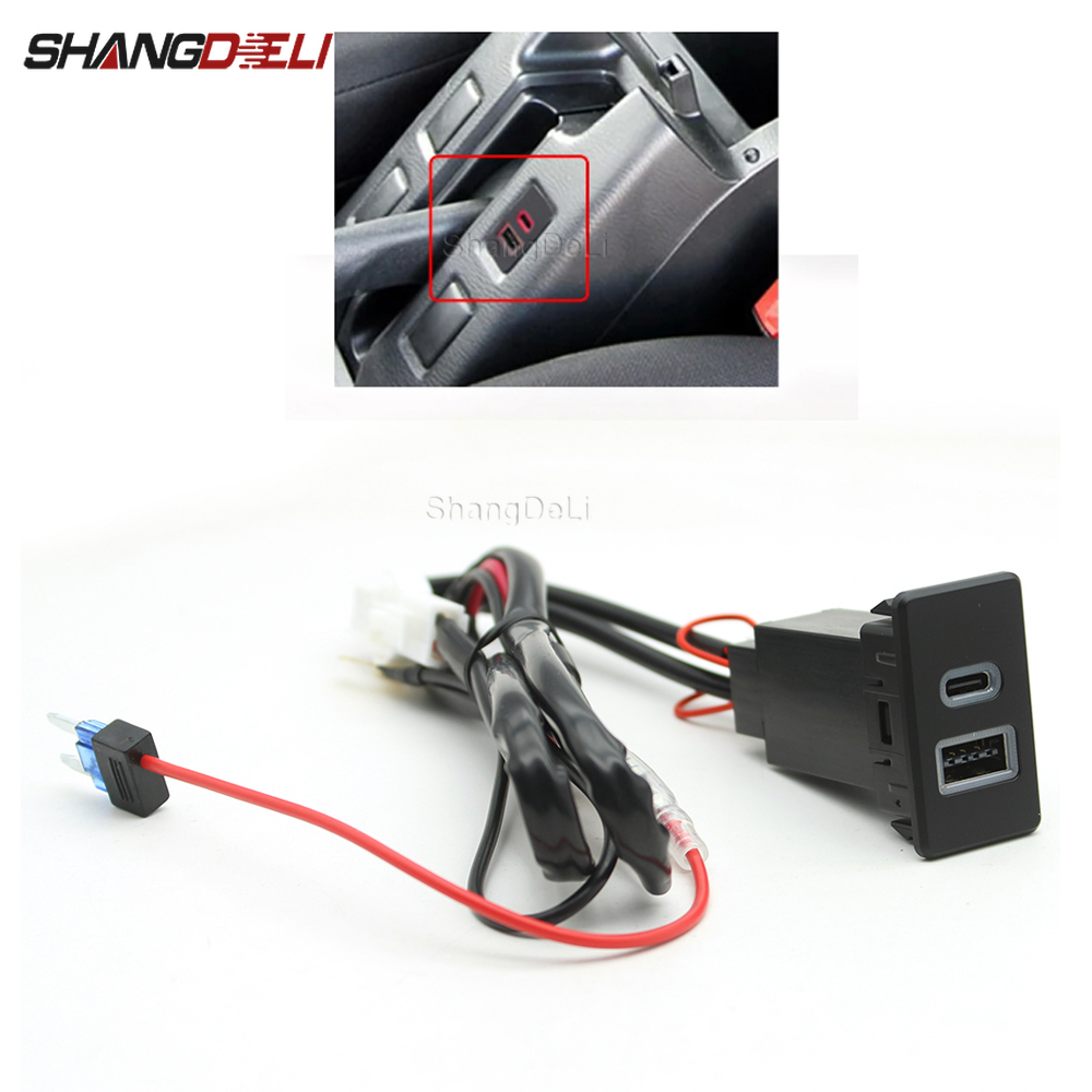 Chargeur USB de voiture PD, charge rapide de téléphone QC3.0, adaptateur de prise d'interface double Port pour Nissan Paladin Patrol Y60 Y61, accessoires
